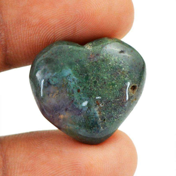 gemsmore:Moss Agate Gemstone Natural Untreated Heart Shape