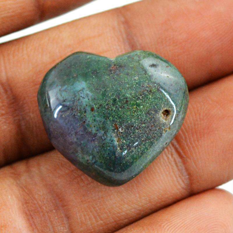 gemsmore:Moss Agate Gemstone Natural Untreated Heart Shape