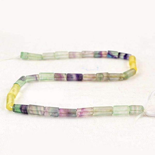 gemsmore:Multicolor Fluorite Beads Strand - Natural Drilled