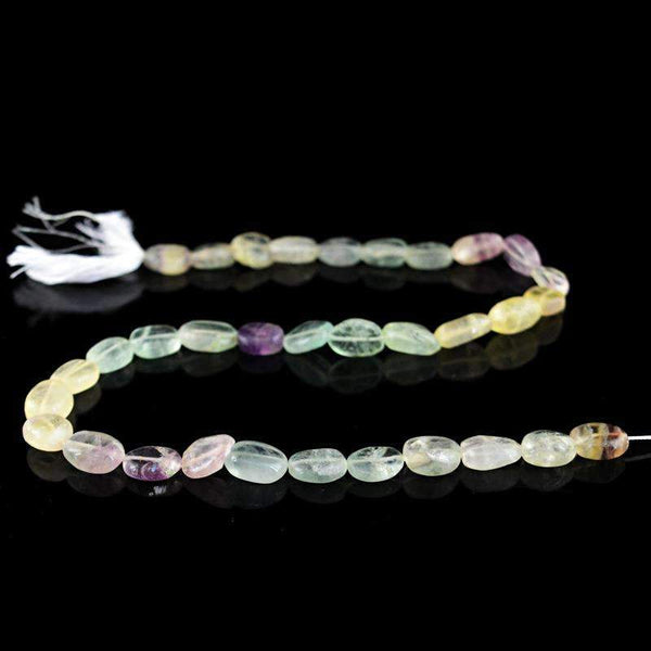 gemsmore:Multicolor Fluorite Beads Strand - Natural Drilled