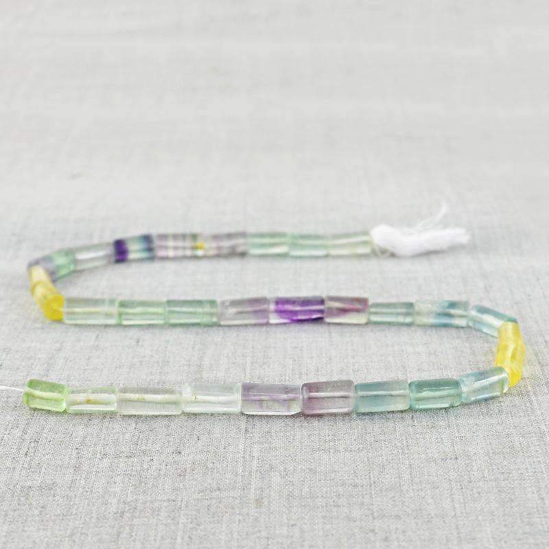 gemsmore:Multicolor Fluorite Beads Strand Natural Drilled