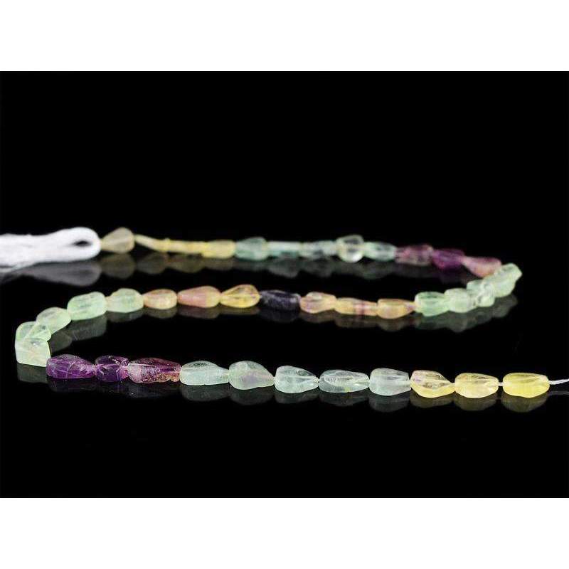 gemsmore:Multicolor Fluorite Beads Strand Natural Pear Shape Drilled