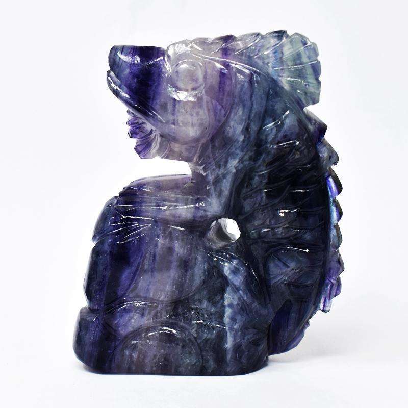 gemsmore:Multicolor Fluorite Carved Dragon Gemstone