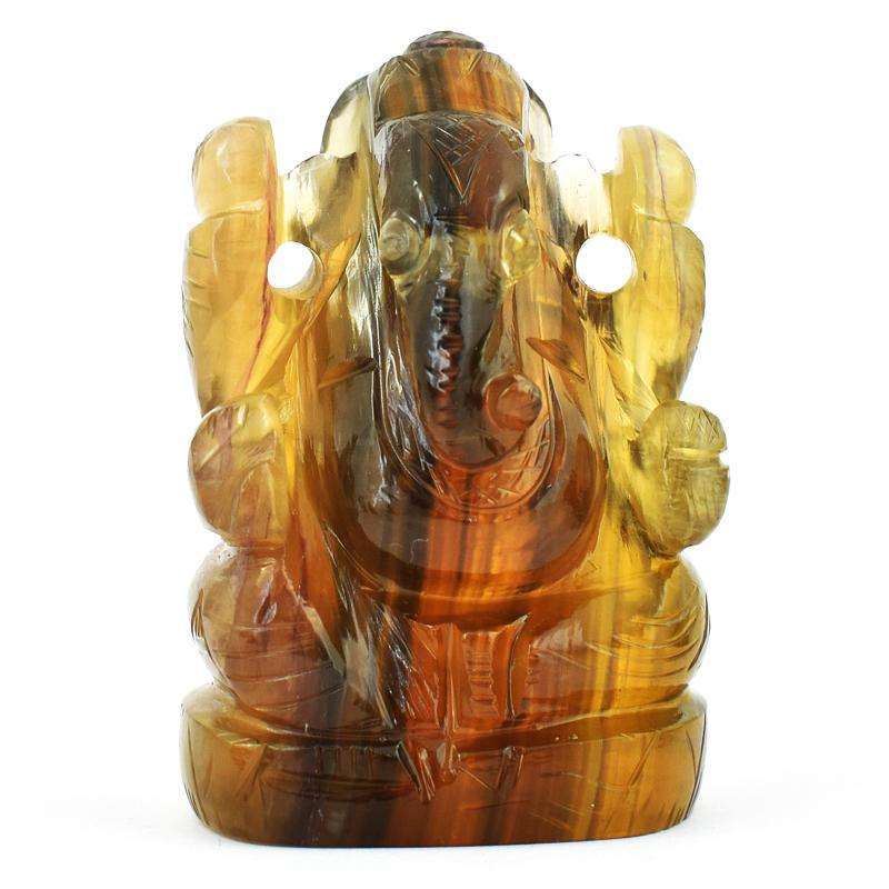gemsmore:Multicolor Fluorite Craftsmen Hand Carved Lord Ganesha