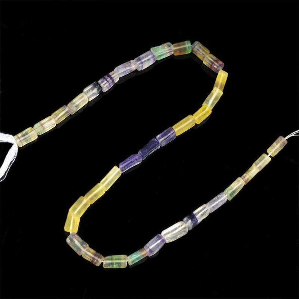 gemsmore:Multicolor Fluorite Drilled Beads Strand Natural Untreated