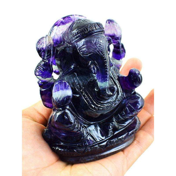 gemsmore:Multicolor Fluorite Gemstone Hand Carved Lord Ganesha Idol Statute