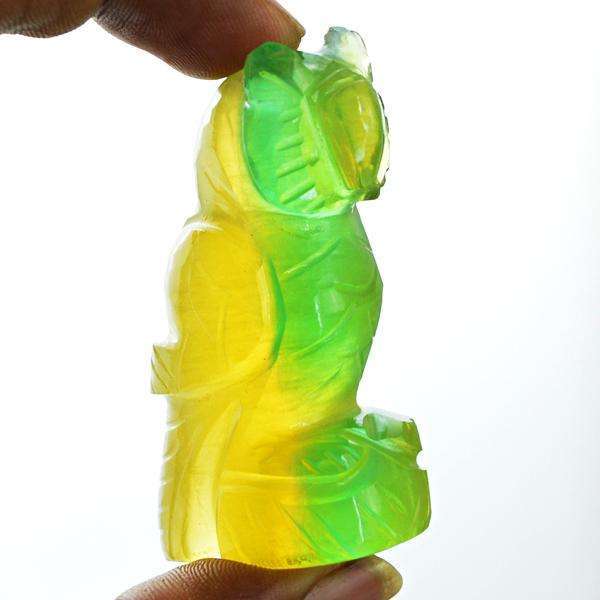 gemsmore:Multicolor Fluorite Hand Carved Owl