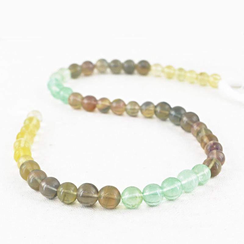 gemsmore:Multicolor Fluorite Strand Natural Untreated Round Shape Beads