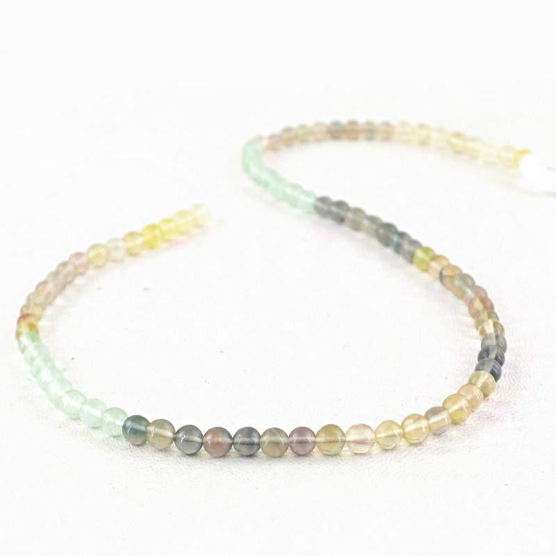 gemsmore:Multicolor Fluorite Strand Natural Untreated Round Shape Beads