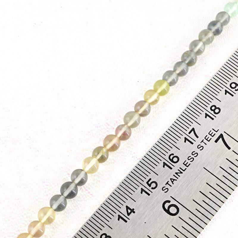 gemsmore:Multicolor Fluorite Strand Natural Untreated Round Shape Beads
