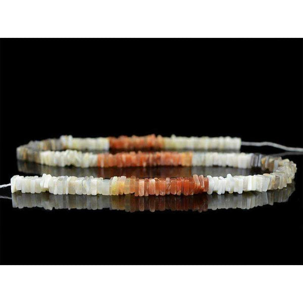 gemsmore:Multicolor Moonstone Beads Strand - Natural Drilled