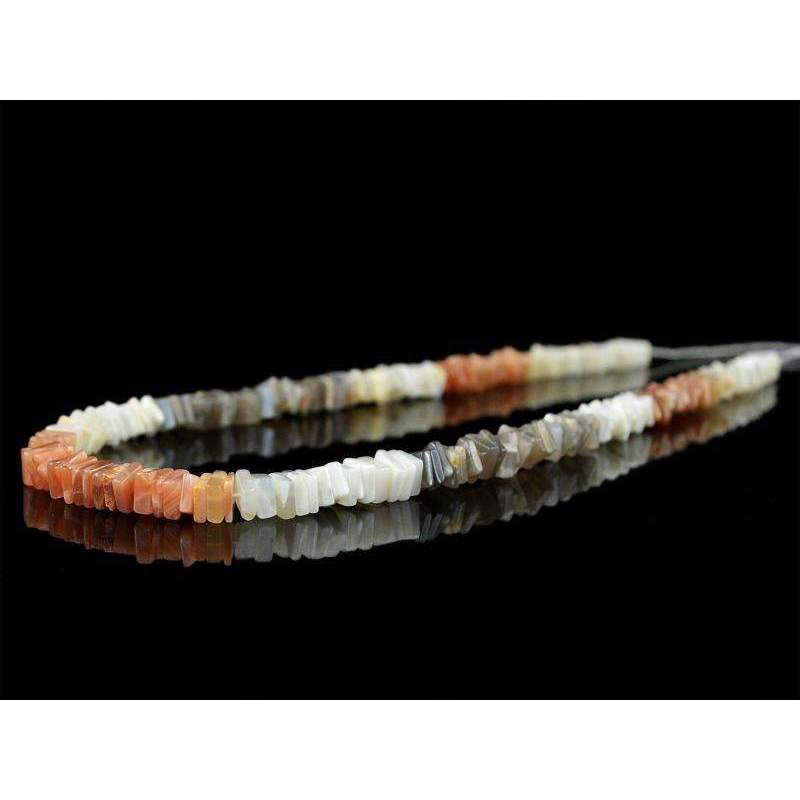 gemsmore:Multicolor Moonstone Beads Strand - Natural Drilled