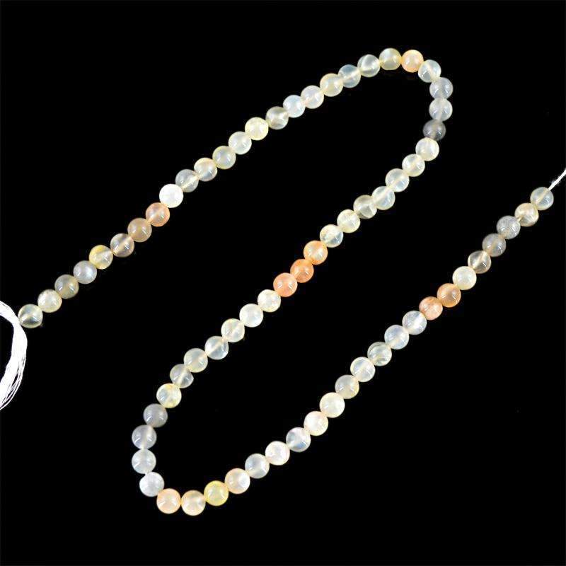 gemsmore:Multicolor Moonstone Drilled Beads Strand - Natural Round Shape