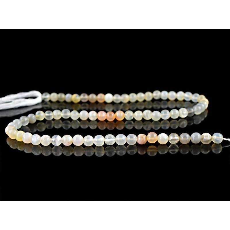 gemsmore:Multicolor Moonstone Drilled Beads Strand - Natural Round Shape