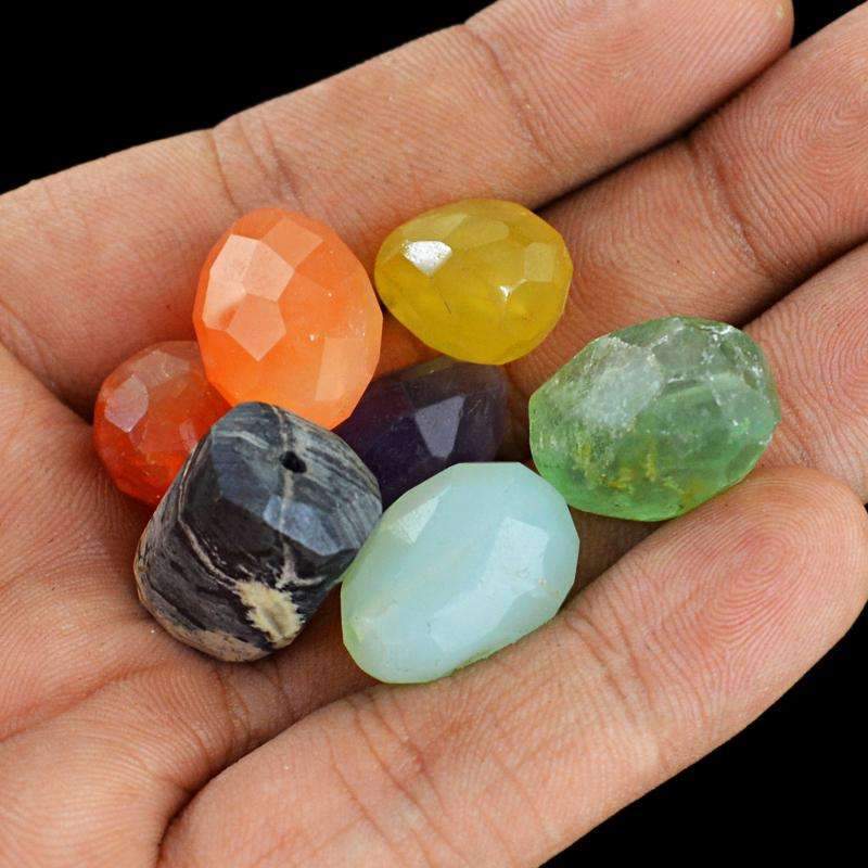 gemsmore:Multicolor Multi Gemstone Beads Lot - Natural Faceted Drilled