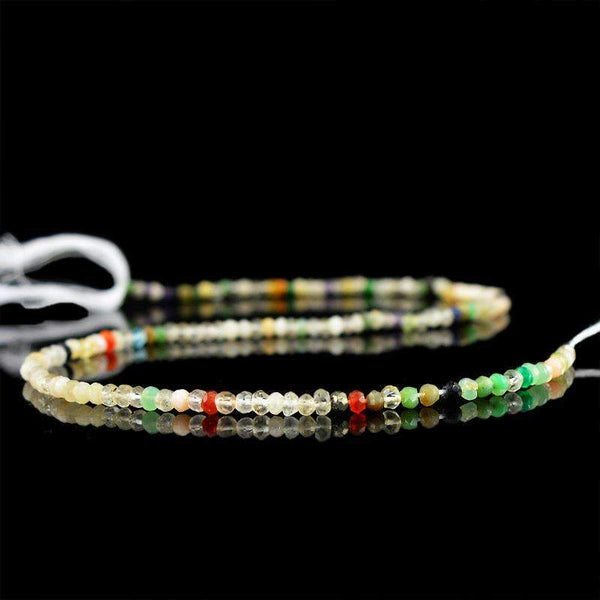 gemsmore:Multicolor Multi Gemstone Beads Strand Natural Faceted Round Shape Drilled