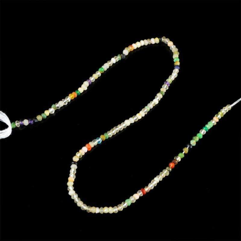 gemsmore:Multicolor Multi Gemstone Beads Strand Natural Faceted Round Shape Drilled