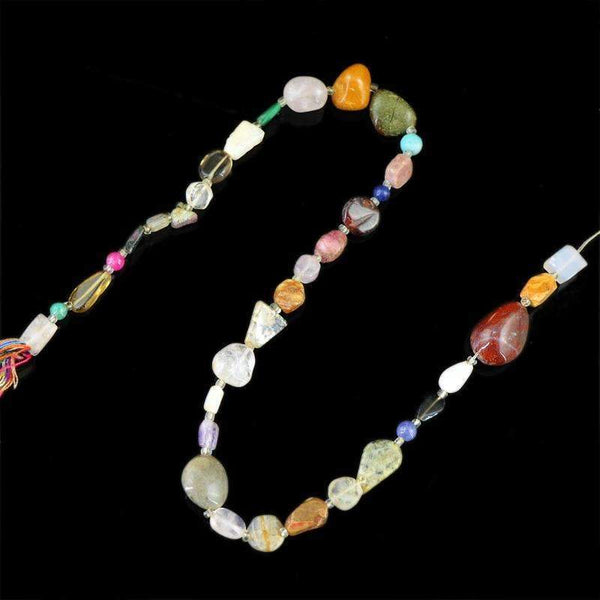 gemsmore:Multicolor Multi Gemstone Beads Strand Natural Untreated Drilled