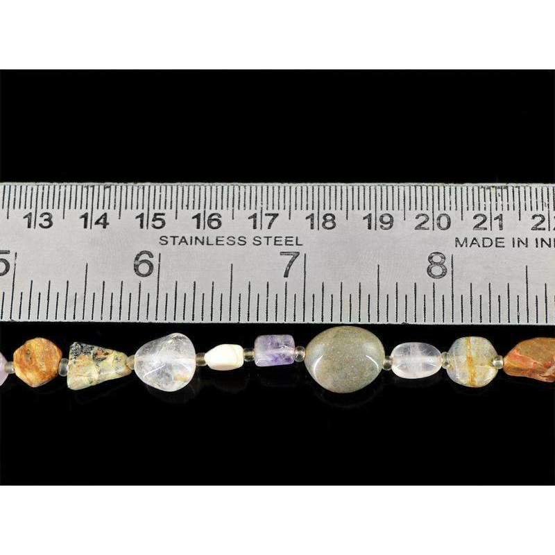 gemsmore:Multicolor Multi Gemstone Beads Strand Natural Untreated Drilled