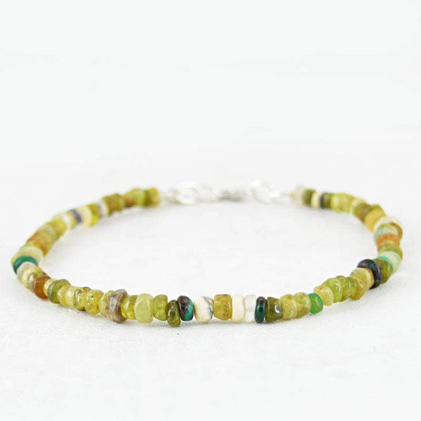gemsmore:Multicolor Multi Gemstone Bracelet Natural Faceted Round Beads