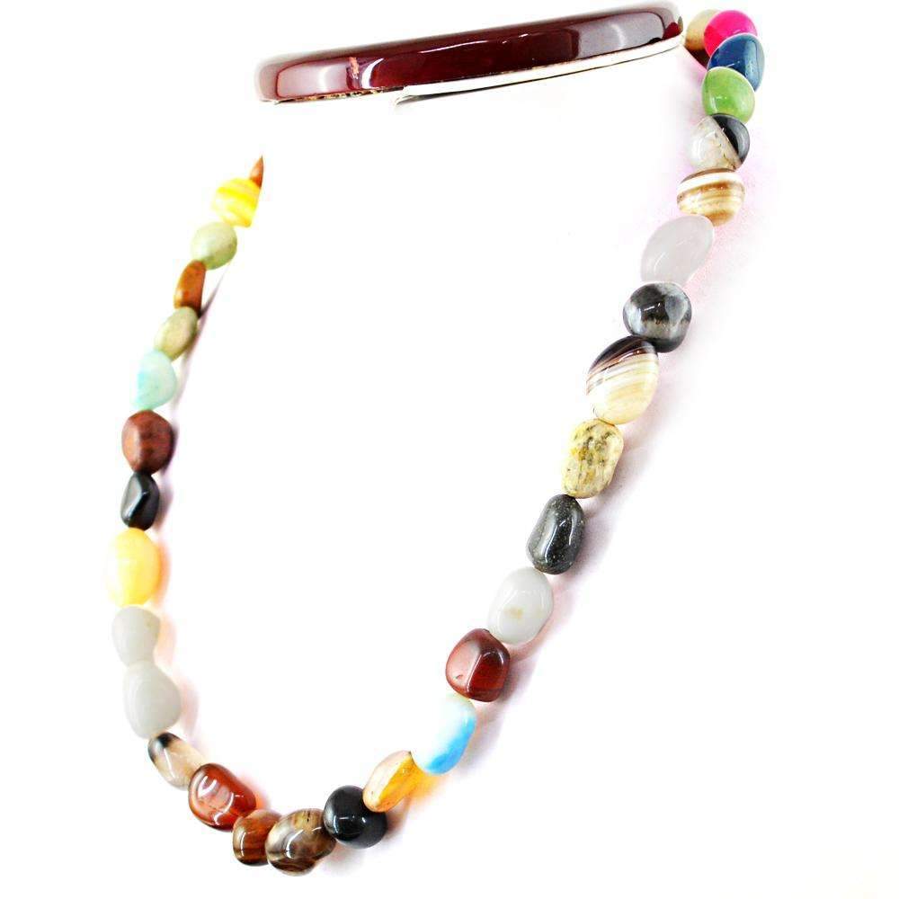 gemsmore:Multicolor Multi Gemstone Necklace Natural Untreated Beads - Amazing