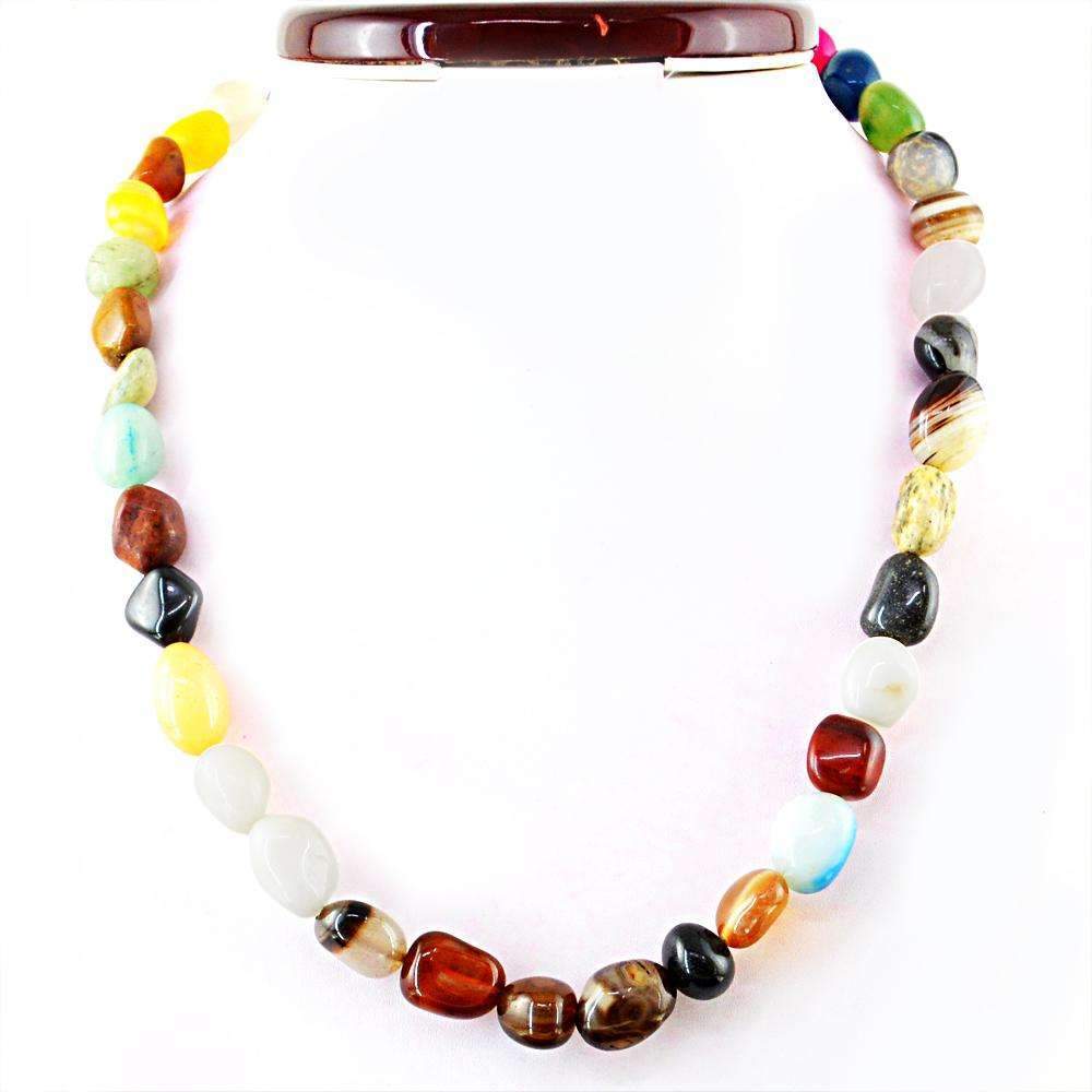 gemsmore:Multicolor Multi Gemstone Necklace Natural Untreated Beads - Amazing
