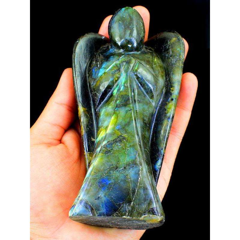 gemsmore:Museum Size Amazing Flash Genuine Labradorite Healing Angel