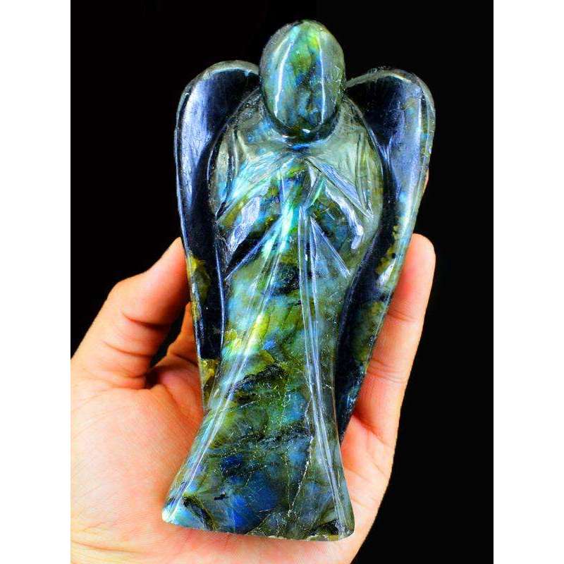 gemsmore:Museum Size Amazing Flash Genuine Labradorite Healing Angel