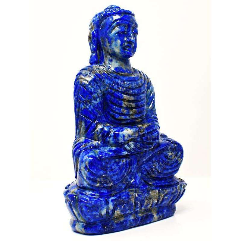 gemsmore:Museum Size Blue Lapis Lazuli Carved Buddha Idol