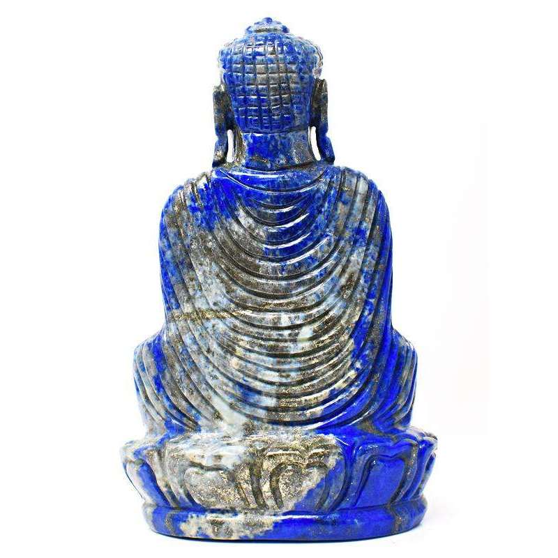 gemsmore:Museum Size Blue Lapis Lazuli Carved Buddha Idol