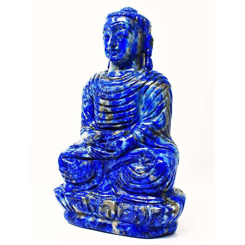 gemsmore:Museum Size Blue Lapis Lazuli Carved Buddha Idol