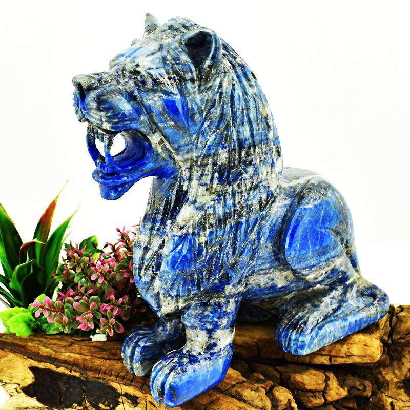 gemsmore:Museum Size Blue Lapis Lazuli Carved Lion
