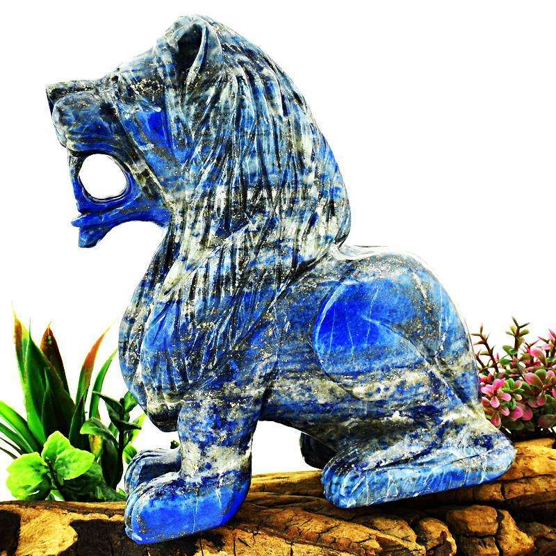 gemsmore:Museum Size Blue Lapis Lazuli Carved Lion