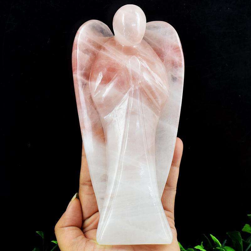 gemsmore:Museum Size Cherry Quartz Hand Carved Healing Angel