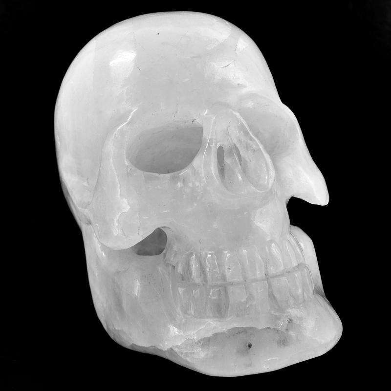 gemsmore:Museum Size Exclusive Hand Carved White Quartz  Skull Gemstone