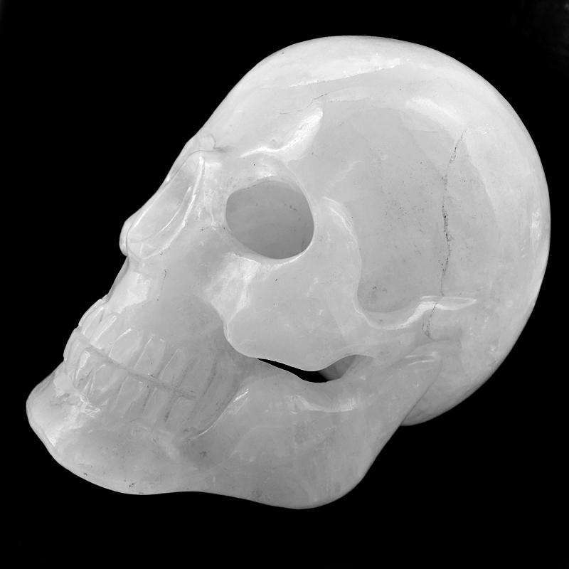 gemsmore:Museum Size Exclusive Hand Carved White Quartz  Skull Gemstone