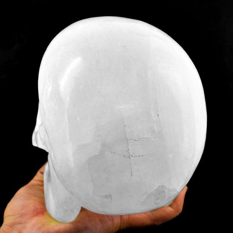 gemsmore:Museum Size Exclusive Hand Carved White Quartz  Skull Gemstone