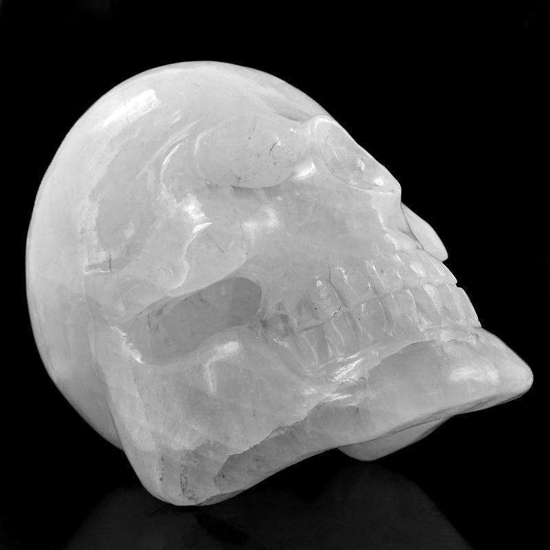 gemsmore:Museum Size Exclusive Hand Carved White Quartz  Skull Gemstone