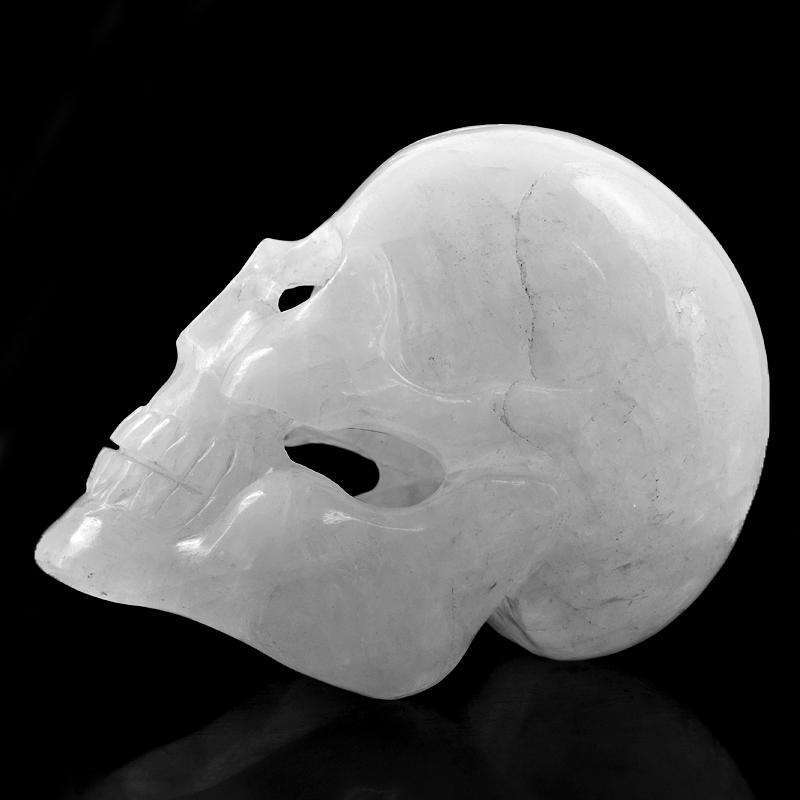 gemsmore:Museum Size Exclusive Hand Carved White Quartz  Skull Gemstone