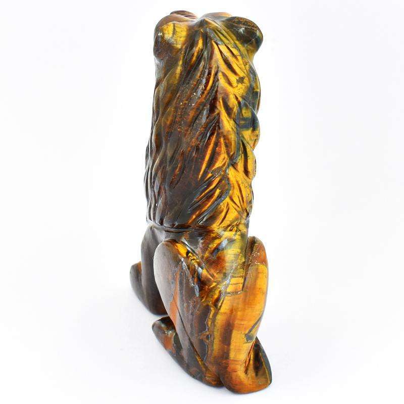 gemsmore:Museum Size Golden Tiger Eye Carved Lion