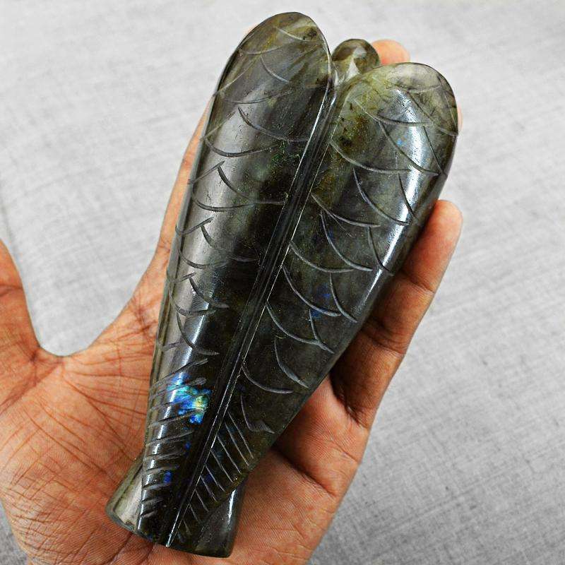 gemsmore:Museum Size Labradorite Hand Carved Reiki Healing Angel