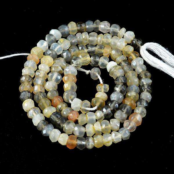 gemsmore:Nataural Amazing Faceted Multicolor Moonstone Drilled Beads Strand