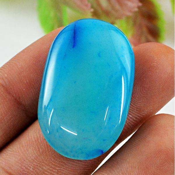 gemsmore:Natuarl Amazing Blue Onyx Oval Shape Loose Gemstone
