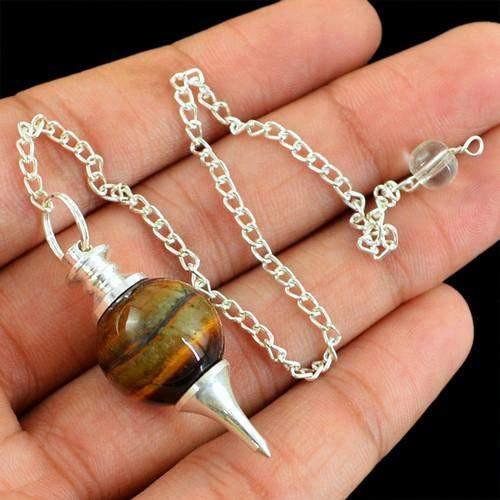 gemsmore:Natural 10.79 Gms Golden Tiger Eye AAA Pendulum