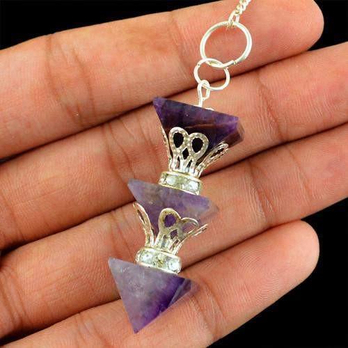 gemsmore:Natural 12.02 Gms Purple Amethyst Attractive Pendulum