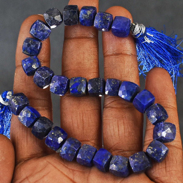 gemsmore:Natural 146 Carats Genuine Lapis Lazuli Beads Strand Of 08 Inches