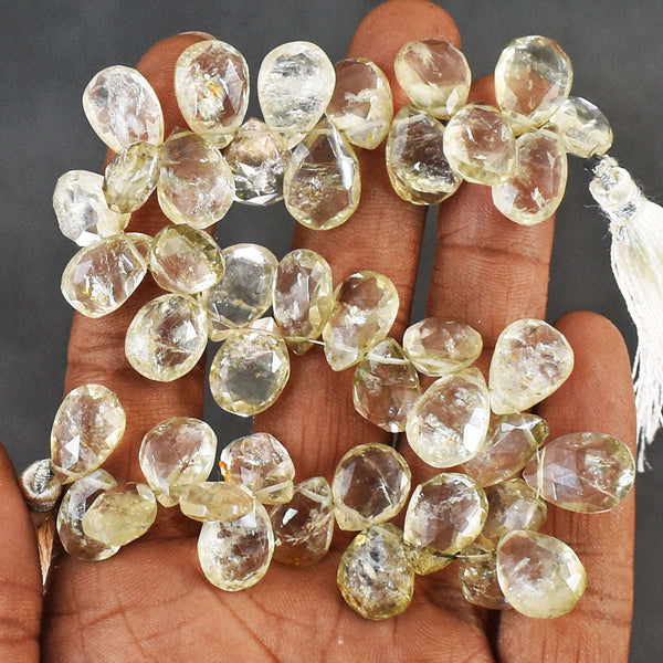 gemsmore:Natural 195 Carats 08 Inches Genuine Smoky Quartz Faceted Beads Strand