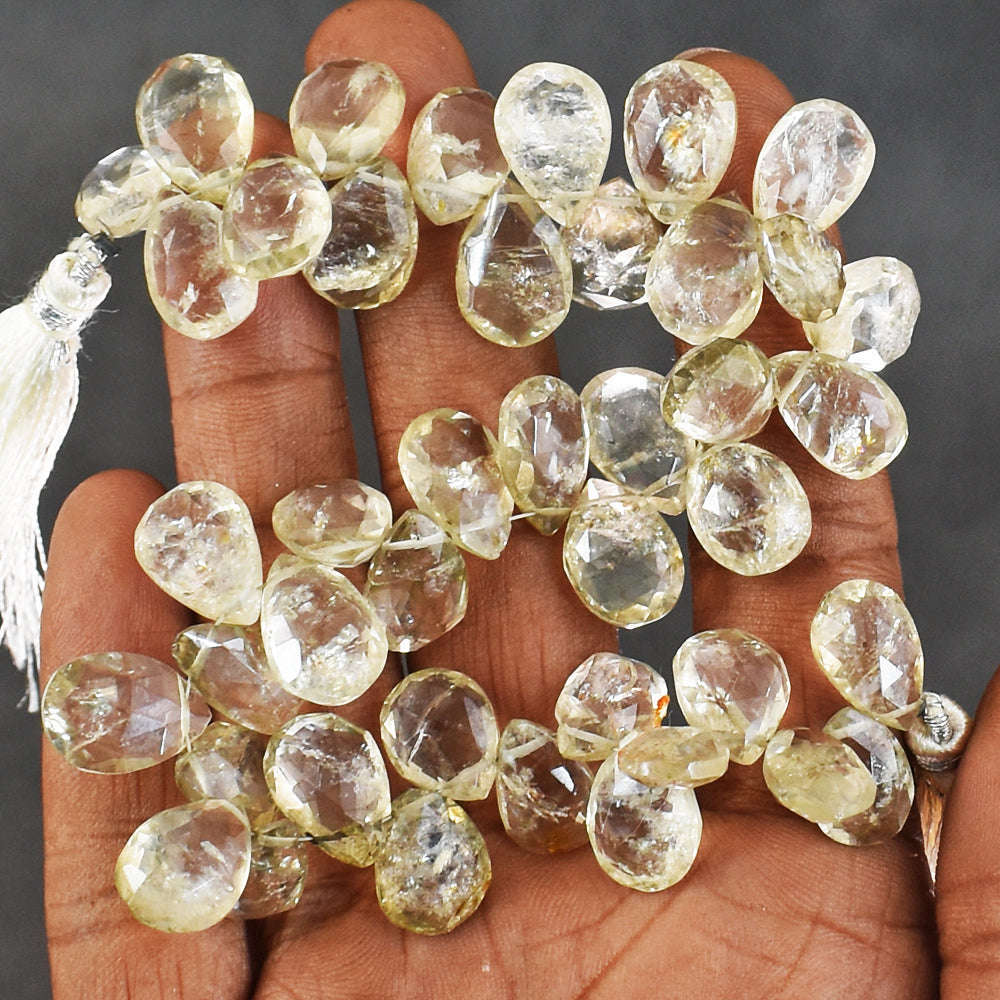 gemsmore:Natural 195 Carats 08 Inches Genuine Smoky Quartz Faceted Beads Strand