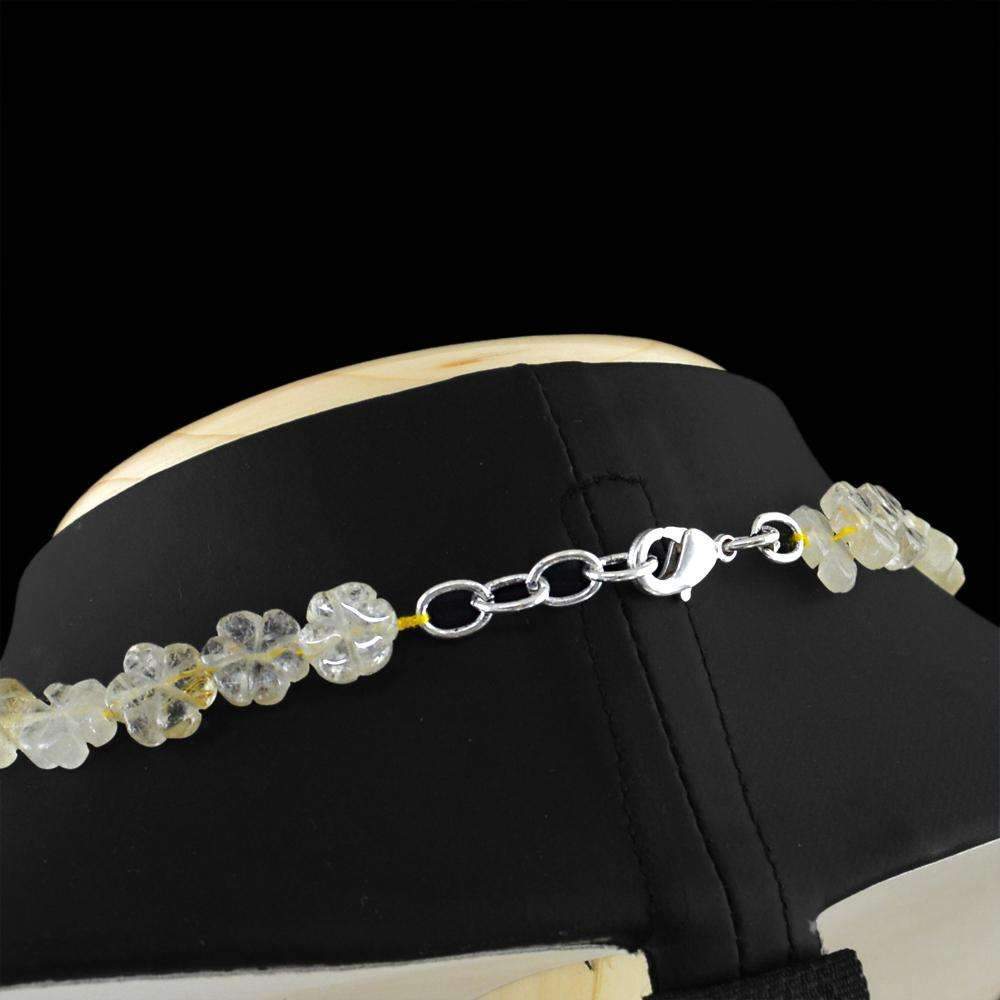 gemsmore:Natural 20 Inches Long Rutile Quartz Beads Necklace