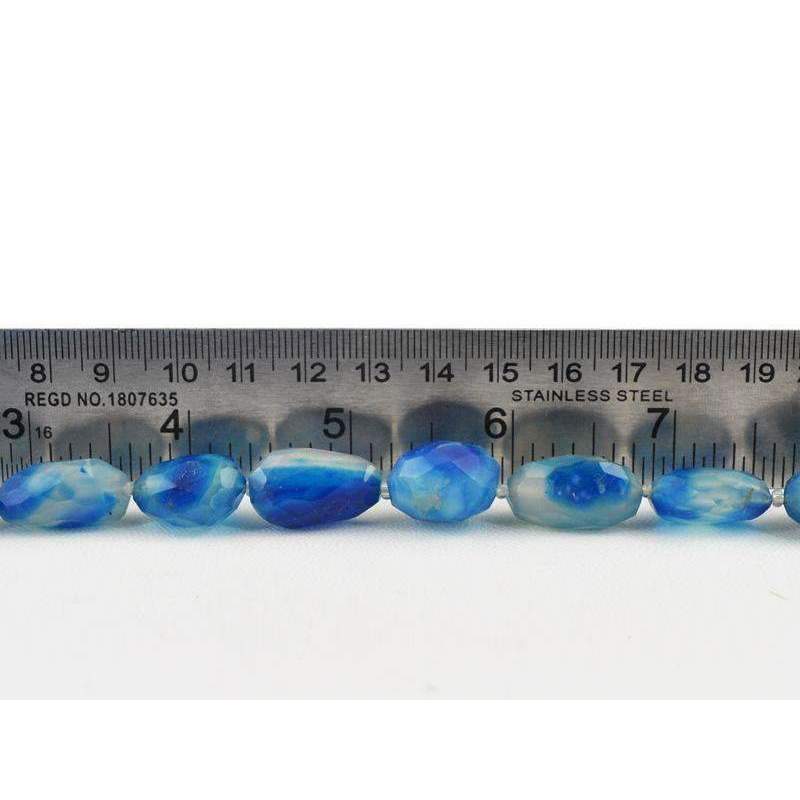 gemsmore:Natural 345.00 Cts Blue Onyx Beads Strand Faceted Drilled